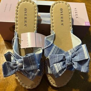 Serra Cloth Sandals Denim Color